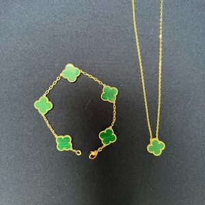 4 leaf clover bracelet and necklace
